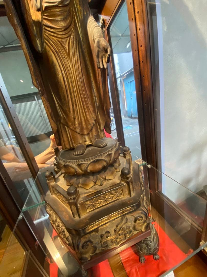 【感謝】阿弥陀如来像　木彫玉眼　江戸中期