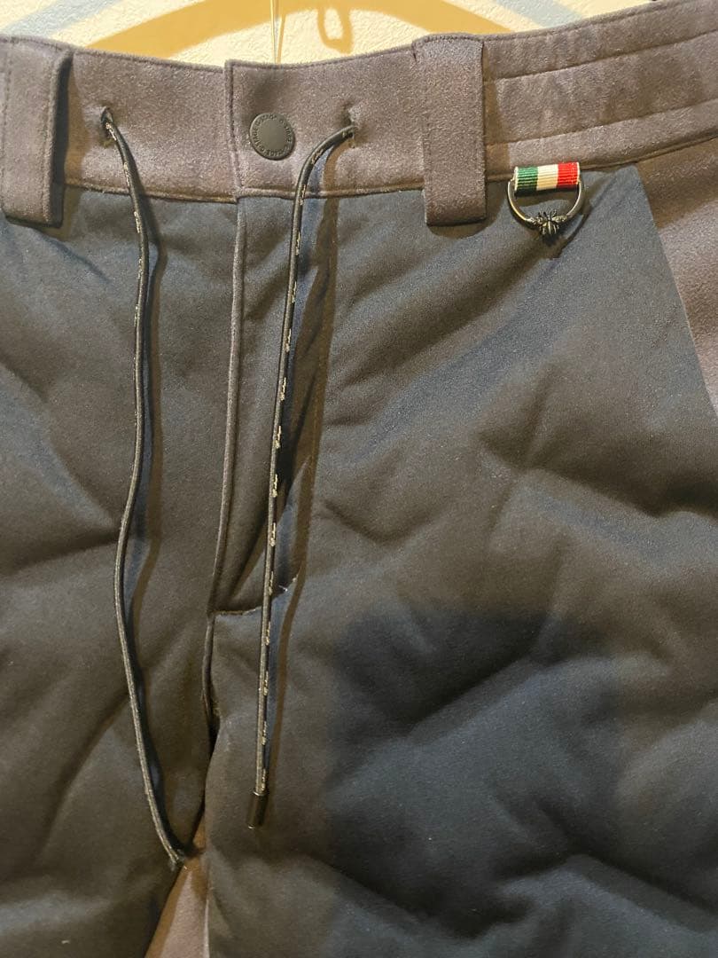 美品g-stage ダウンパンツ　暖パンツ ブラック/グレー　46