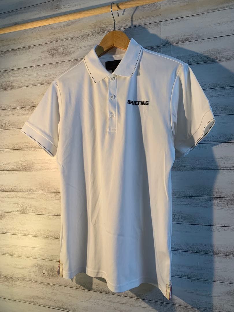 BRIEFING ホワイトブラック ポロ S