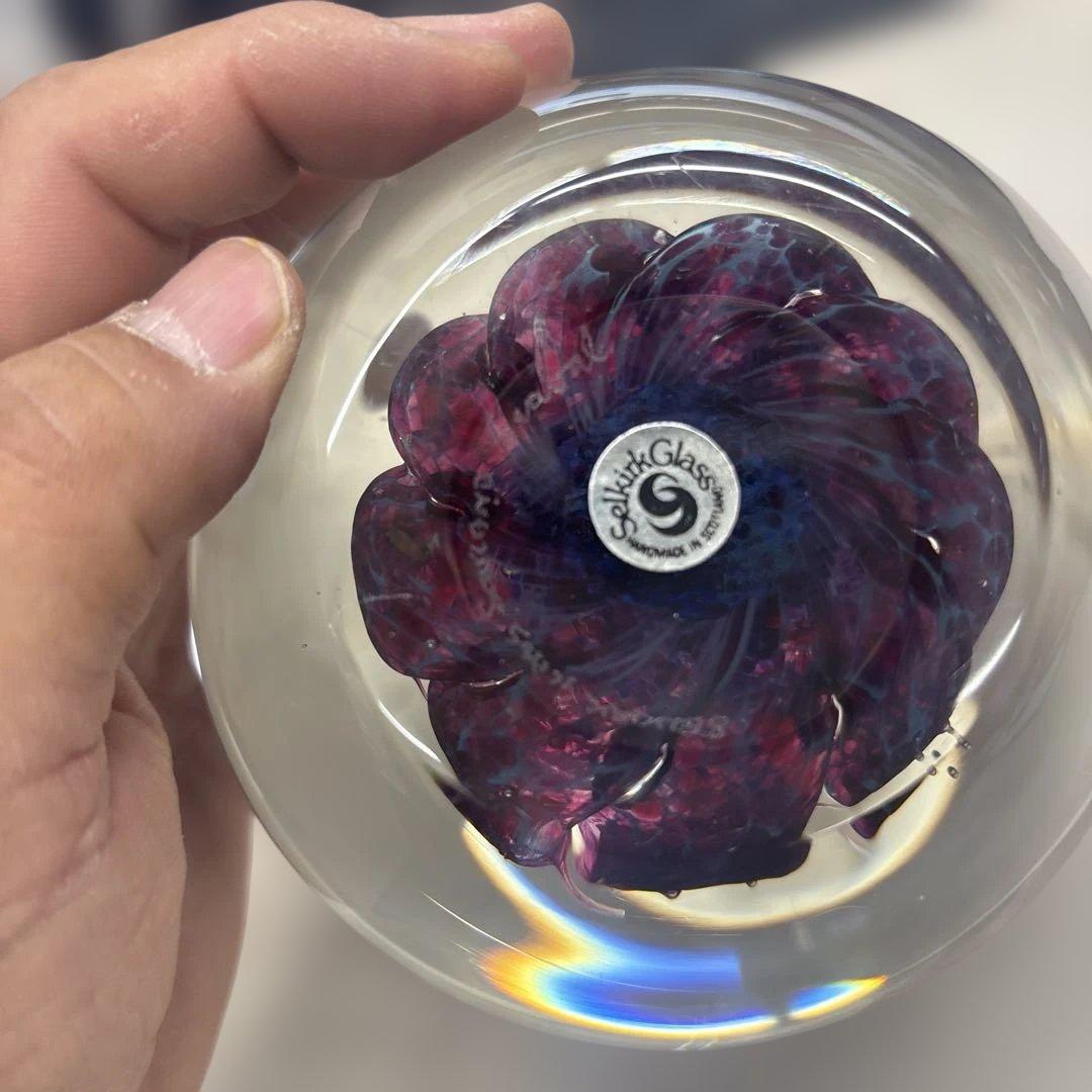 N10288 セルカーク ガラス アイスミスト ペーパーウェイト