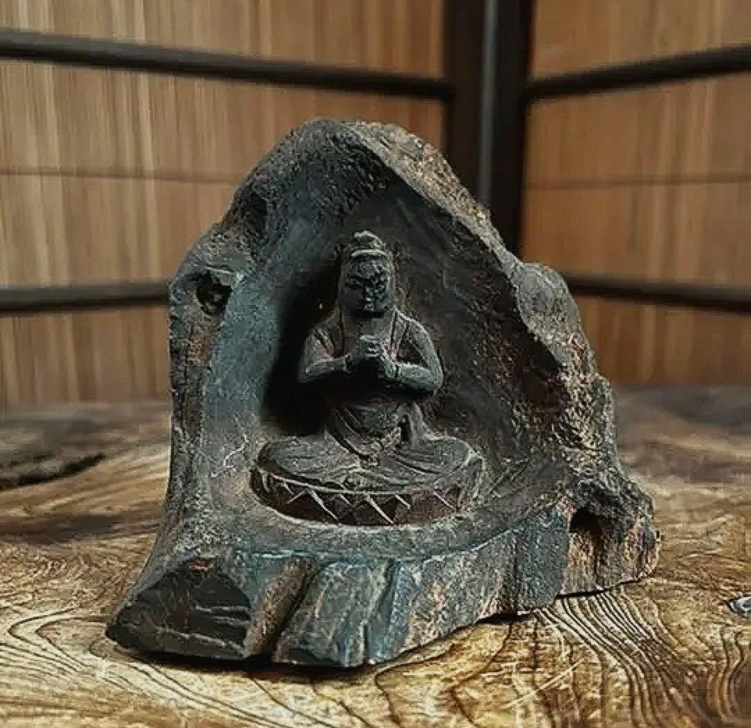 仏教美術 時代 木製 一刀彫り 厨子 如来像 仏像