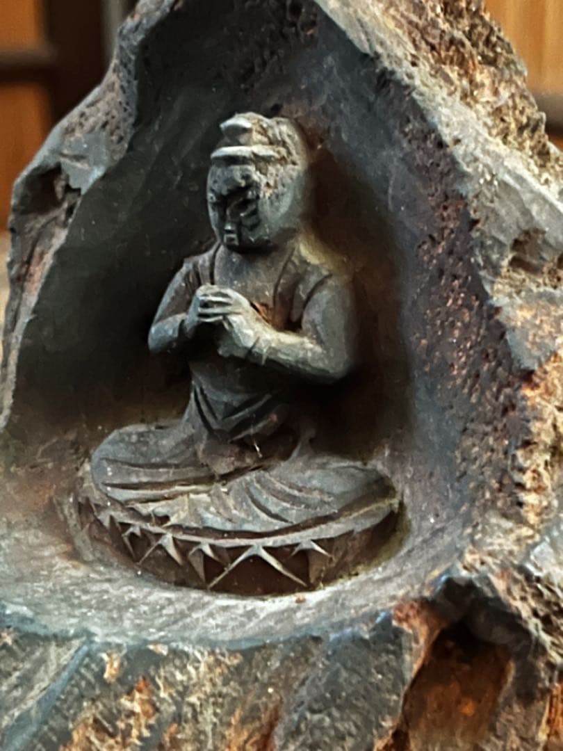 仏教美術 時代 木製 一刀彫り 厨子 如来像 仏像