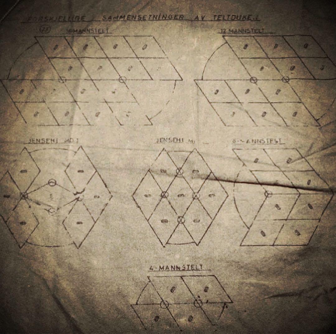 【軍幕屋】希少★ノルウェー軍テント★軍余剰品★ポール8本付属★4枚組