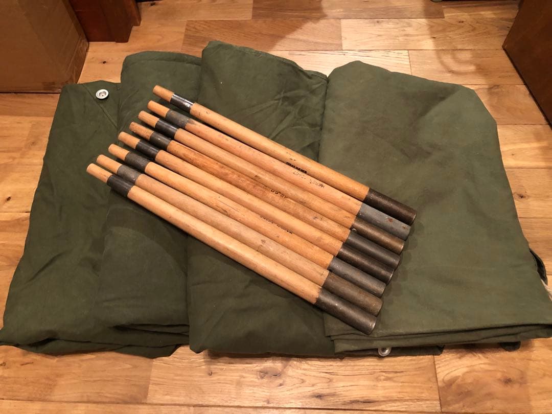 【軍幕屋】希少★ノルウェー軍テント★軍余剰品★ポール8本付属★4枚組