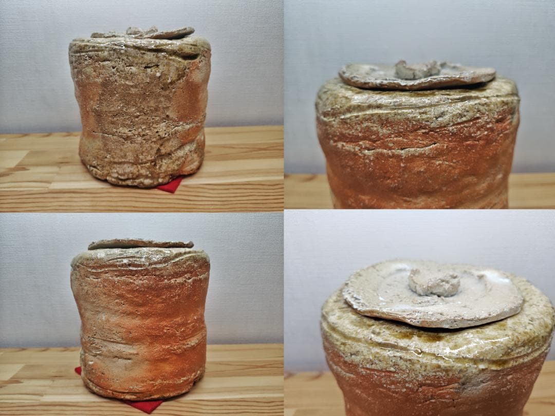 送料込【逢絢亭】茶道具 水指 信楽焼 銘「吉野川」立花大亀書付 杉本貞光 共箱