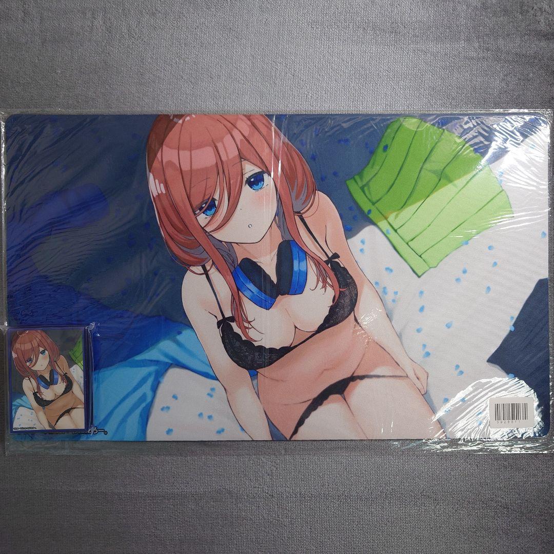 α1 五等分の花嫁 ヘッドフォン&着替&黒下着 中野三玖 スリーブ&プレイマット