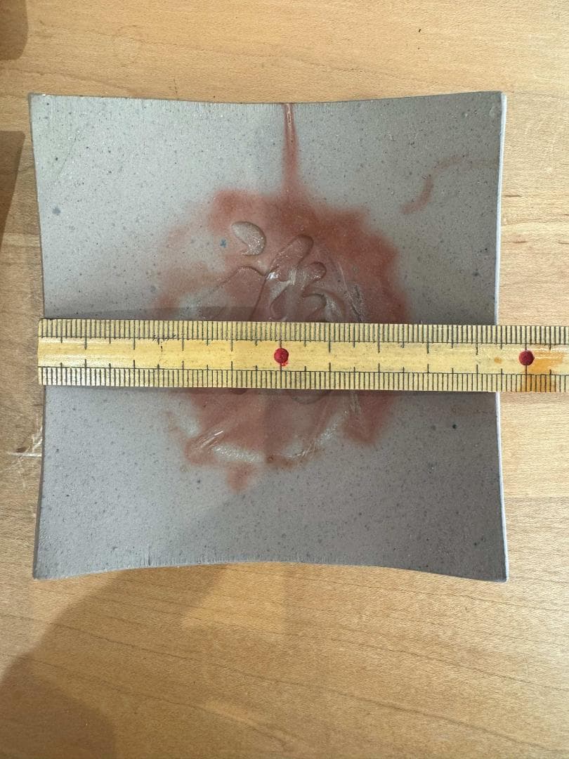 藤原雄　備前南燦窯　緋襷　角銘々皿