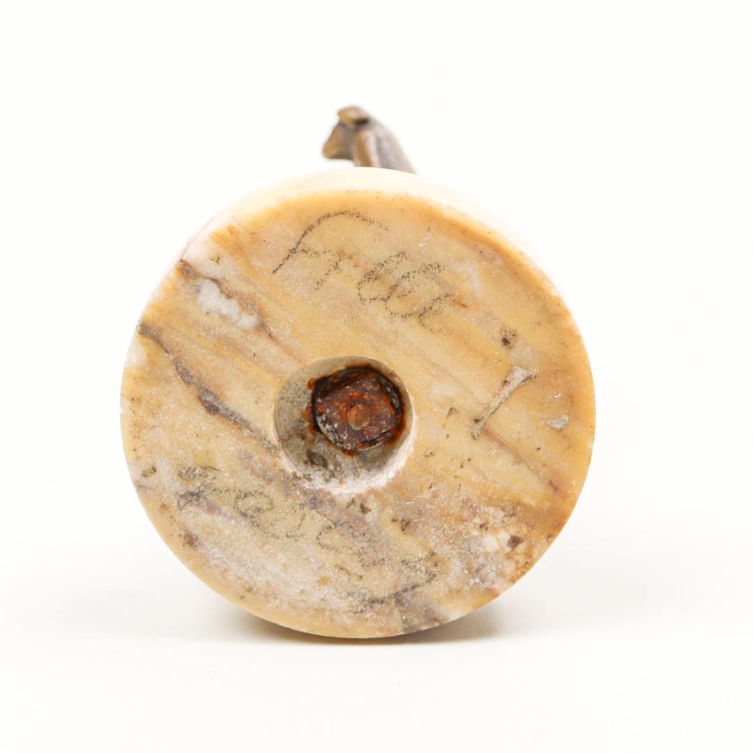 F. RECOURT モーリス・フレクール テディベアを持つ少女像 ブロンズ