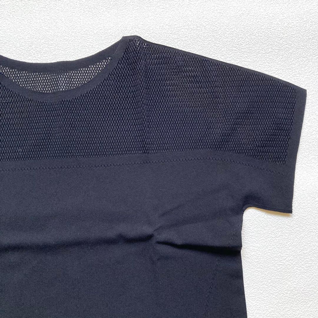 チャコット ノーソーイングニット メッシュコンビ 黒 M Tシャツ ヨガウェア