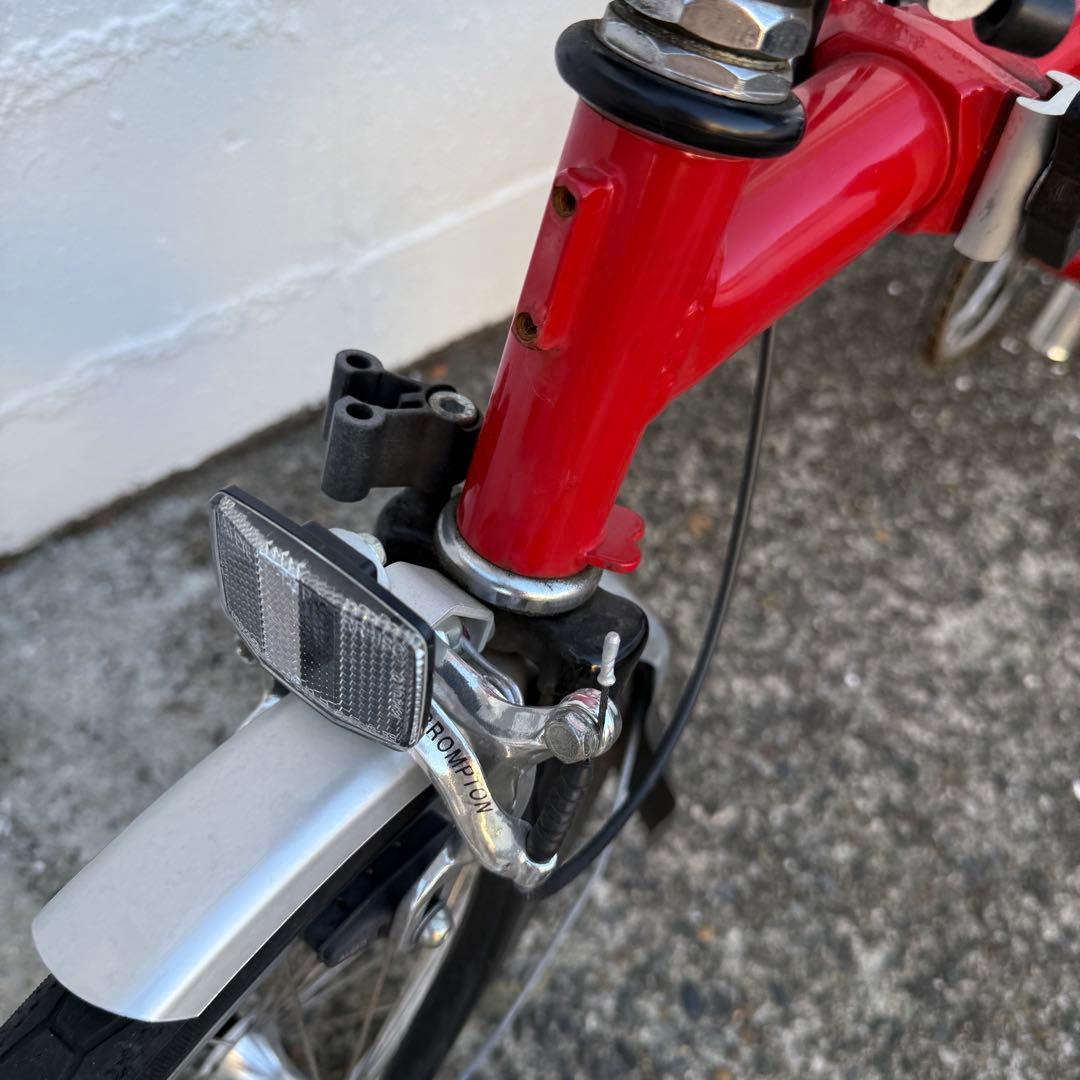ブロンプトン　自転車本体　赤　折りたたみ自転車　チューブ新品　エアポンプ付き