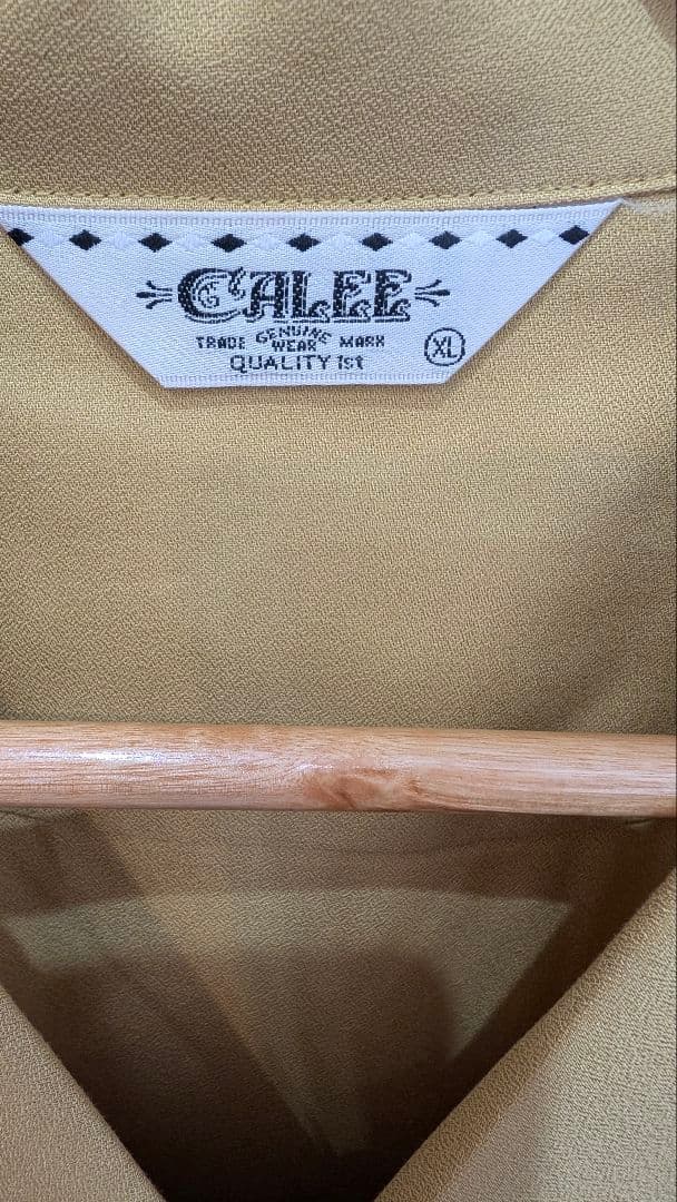 CALEE ベージュ XL シャツ ストライプ