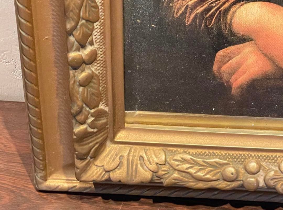 モナリザ　レプリカ　額縁　額装　額掛け　レトロ　アンティーク　インテリア