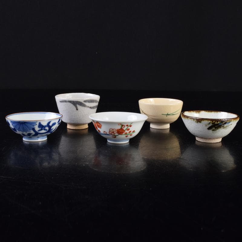 五名工　清水六兵衛　永楽善五郎　平安三浦竹泉　寄せ盃　五客　共箱　M　R7801