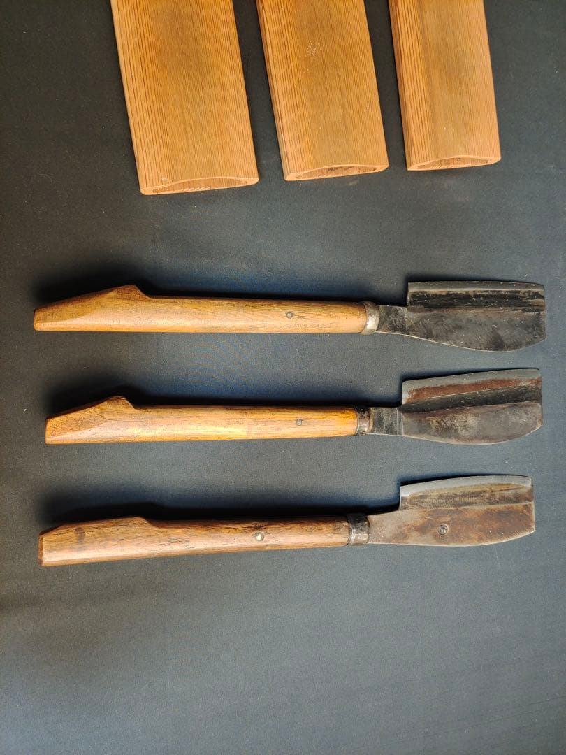 木鞘　鉈　3本　サバイバルナイフ　薪割り　腰鉈　大工道具　鋼製　手打　土佐 照光