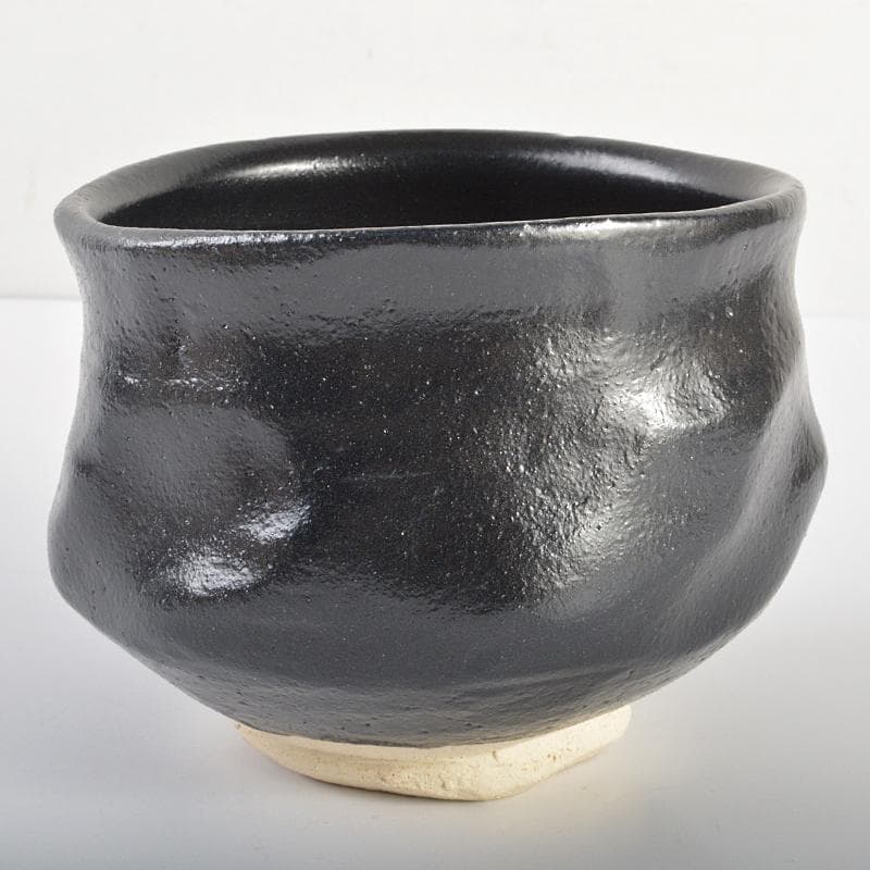 加藤唐九郎（一無斎）作　黒茶碗　銘「黎明」　仕覆付　共布　極め箱　D　R6974