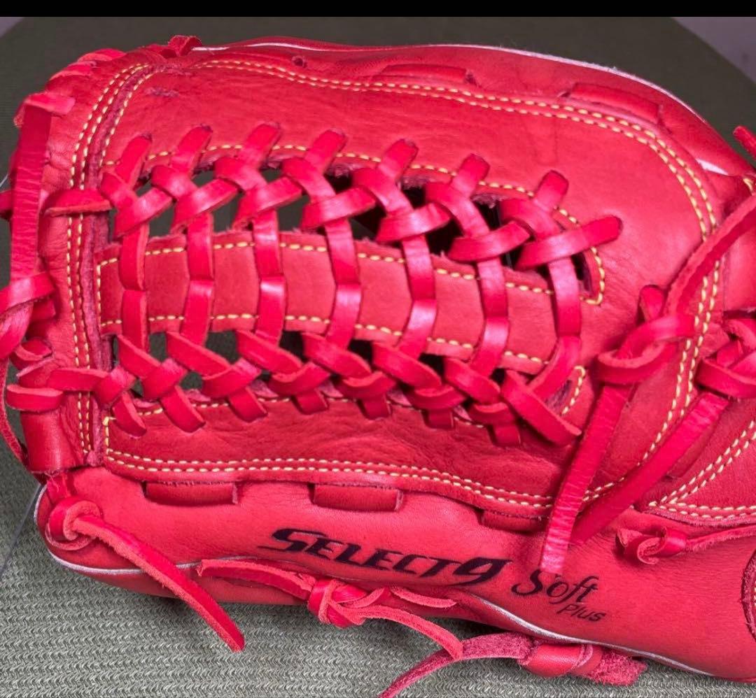 ミズノ 軟式　野球　ソフト グローブ　左投　赤　セレクト9 Soft Plus