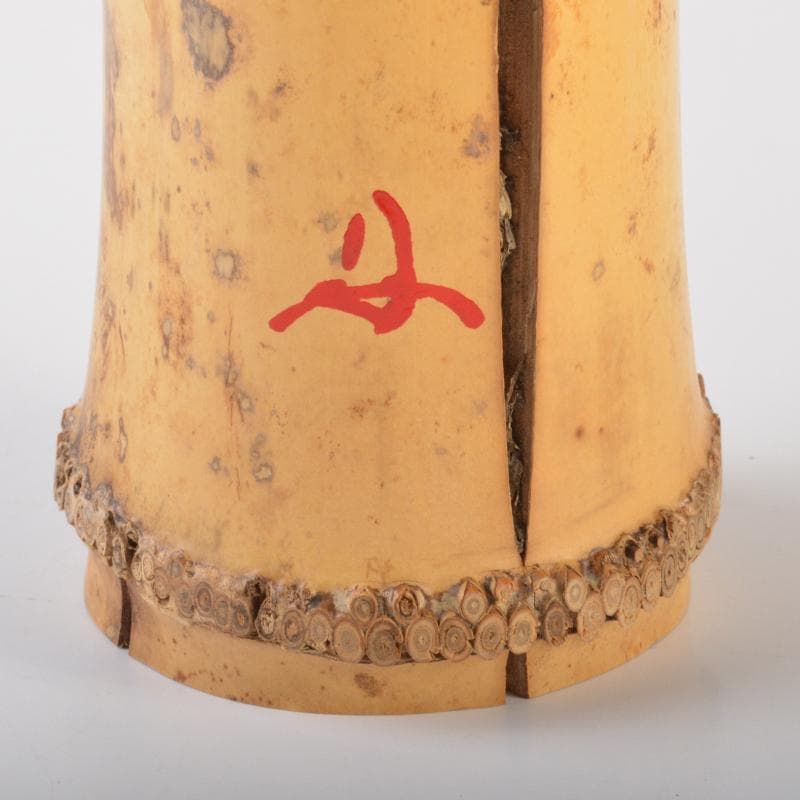 Caz　一重切花入　銘「千代乃友」　紫野　細合喝堂書付　共箱　V　5806