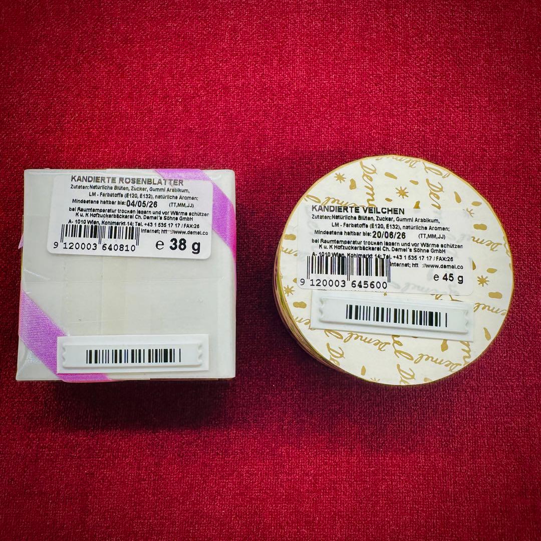 【Demel 正規品】スミレの砂糖漬け45g ＋ローズの砂糖漬け38g セット