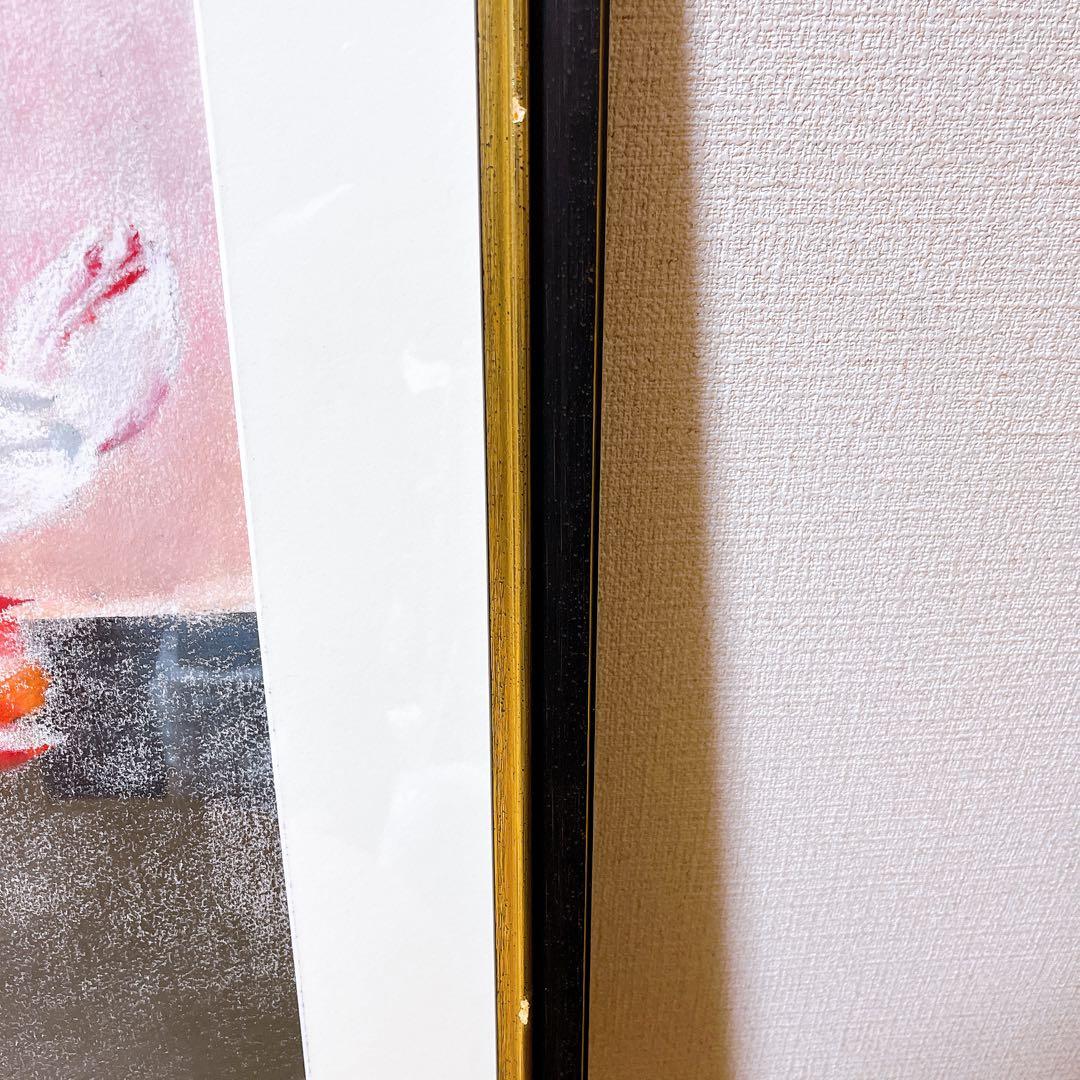 【真作】 斎藤光子　パステル画　額装　箱あり