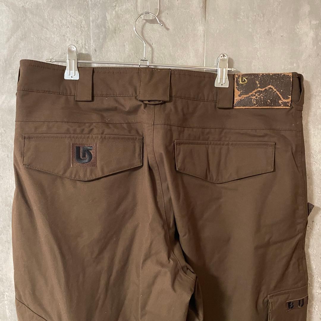 burtonバートンスキーパンツスノーボードウェアズボン下茶色ブラウン刺繍ロゴ