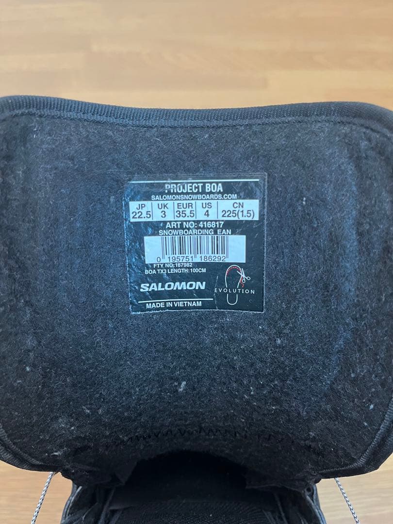 サロモンPROJECT BOA®キッズ用スノーボードブーツ22.5-23.0cm