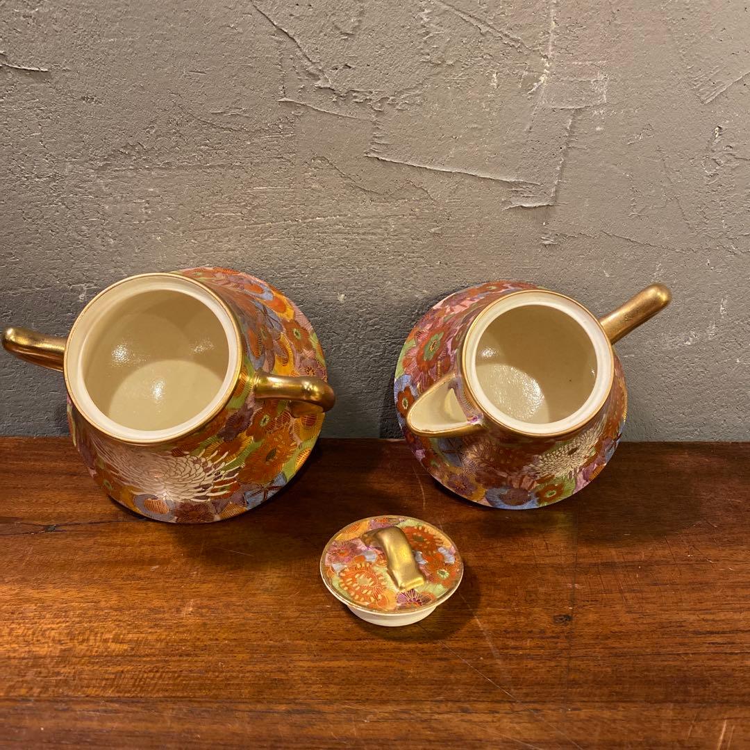 薩摩焼 明治 アンティーク 金蘭手まとめ売り カップ&ソーサー 骨董品 蔵出し