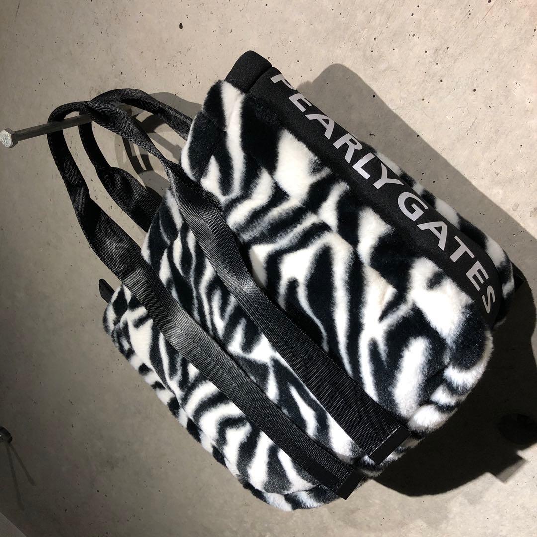 入手困難 PEARLY GATES フェイクファー ゼブラ柄カートバッグ
