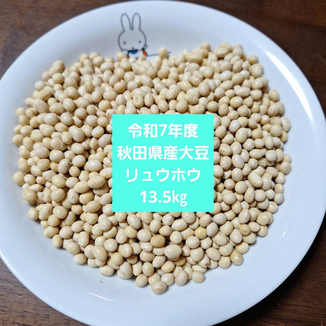 令和7年度秋田県産大豆(リュウホウ)箱込13.5㎏