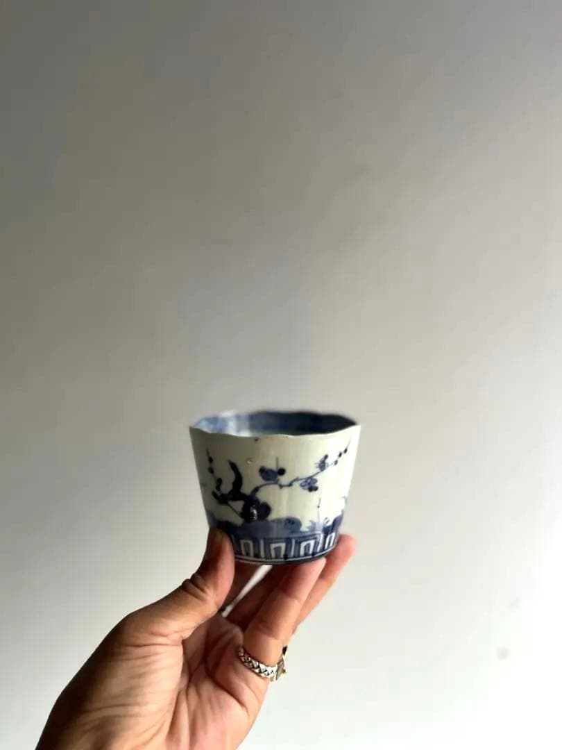 【かいわれ様リクエスト】496 骨董 古伊万里 染付 蕎麦猪口 ❶ 2点