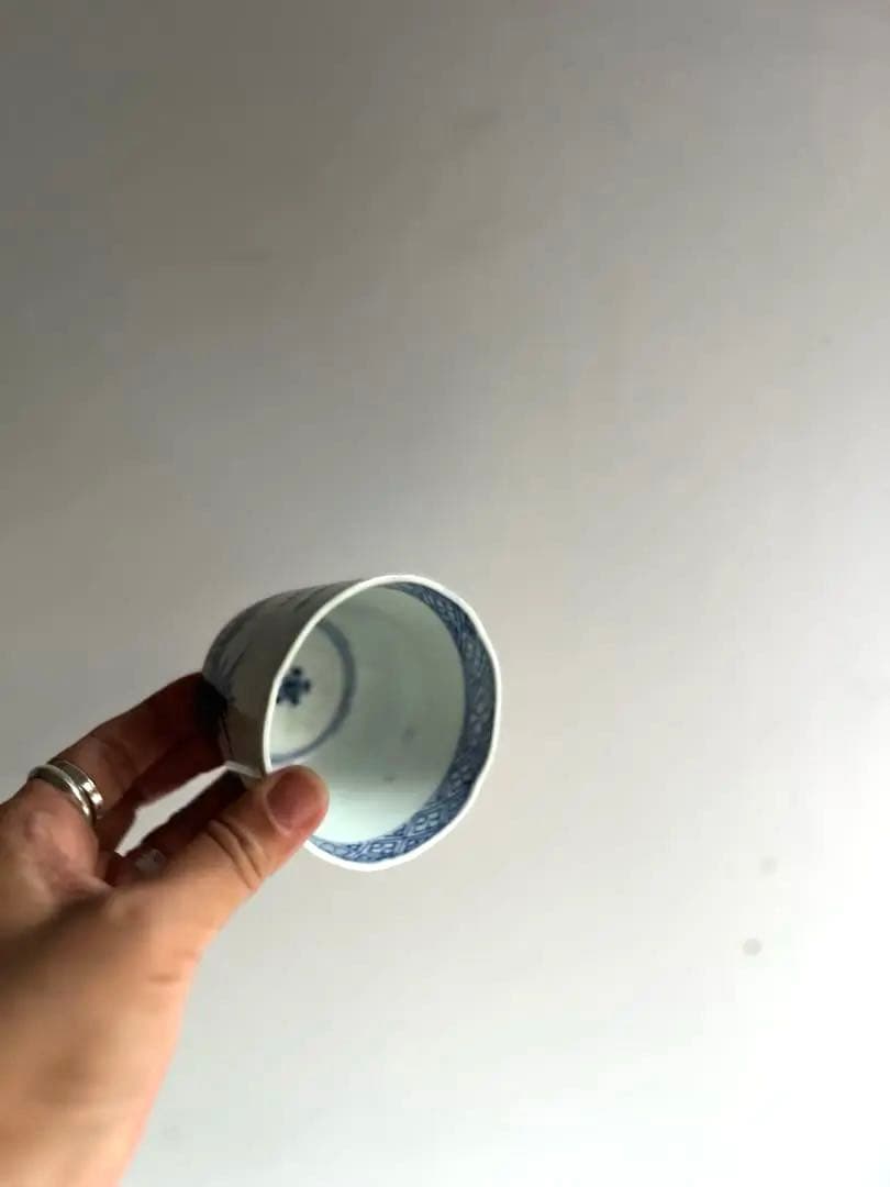 【かいわれ様リクエスト】496 骨董 古伊万里 染付 蕎麦猪口 ❶ 2点