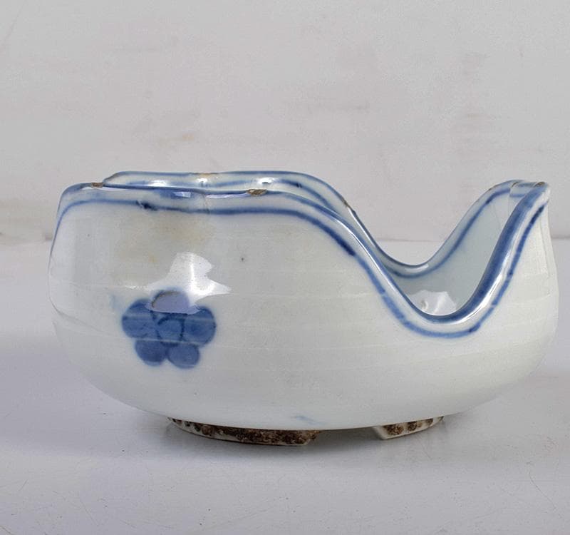 カルカル63 中国　古染付　山水文　向付　十人前　時代箱付　D　3915C