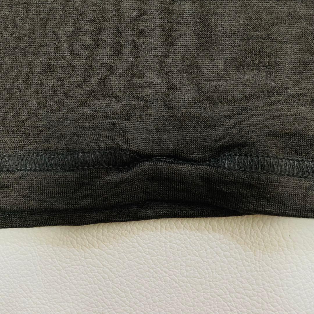 6415 ブリーフィング　タートルネック　薄手ニット　ウール　カーキ　2023年