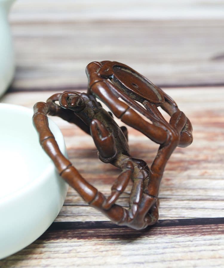 銅 細工 蟹籠 蓋置 蓋託 茶寵 倒流香 香塔 香道具 茶道具 装飾品工芸品置物