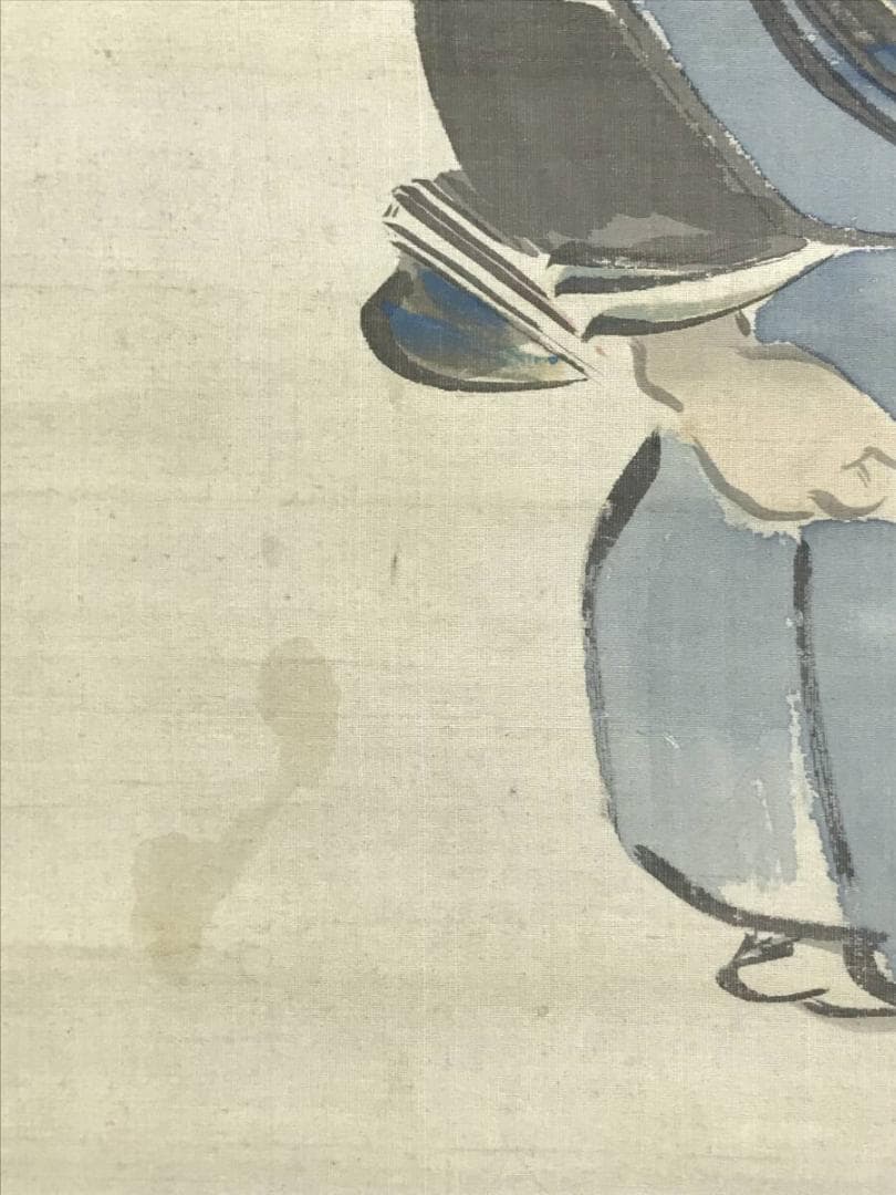 真作/岡本豊彦/福助図/福助の神さん参り図/宮詣/人物/掛軸名家伝来AH-559