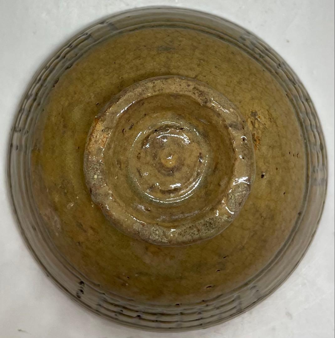 佐久間勝山　淡々斎書付　松古窯　彫三島　茶碗　万古焼　四方桟共箱　M91