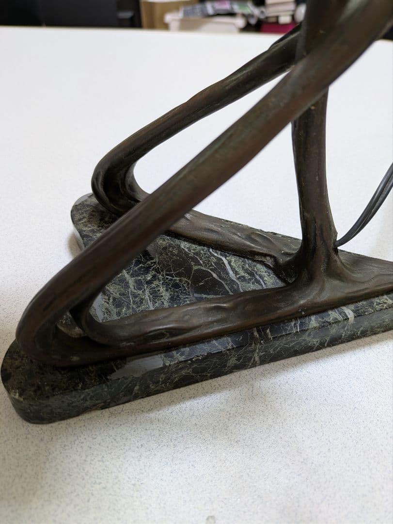 ミューラー 西洋アンティークアールヌーボーテーブルランプ アネモネの花モチーフ