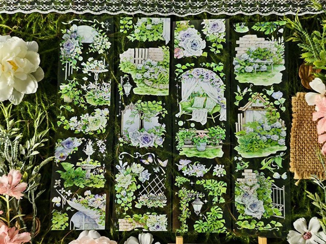 新七天《夏莉花园》海外マスキングテープ　マステ 【2570】