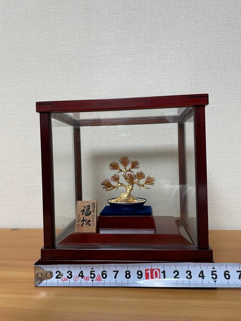 金属製 盆栽風 福松 ガラスケース付き