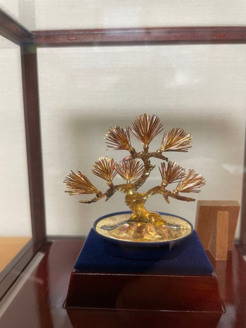 金属製 盆栽風 福松 ガラスケース付き