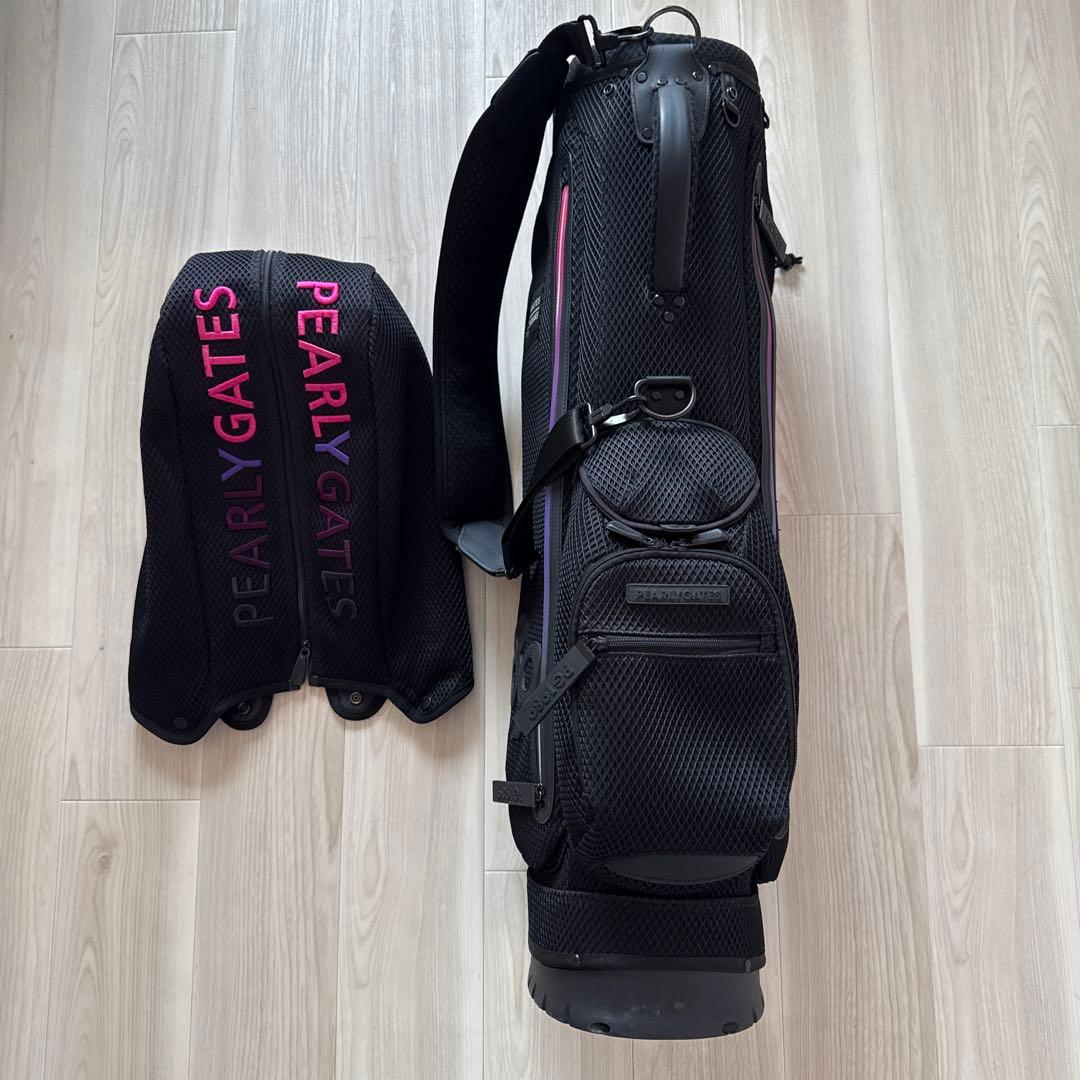 パーリーゲイツ　キャディバッグ　スタンド式　軽量　黒　ブラック　ユニセックス