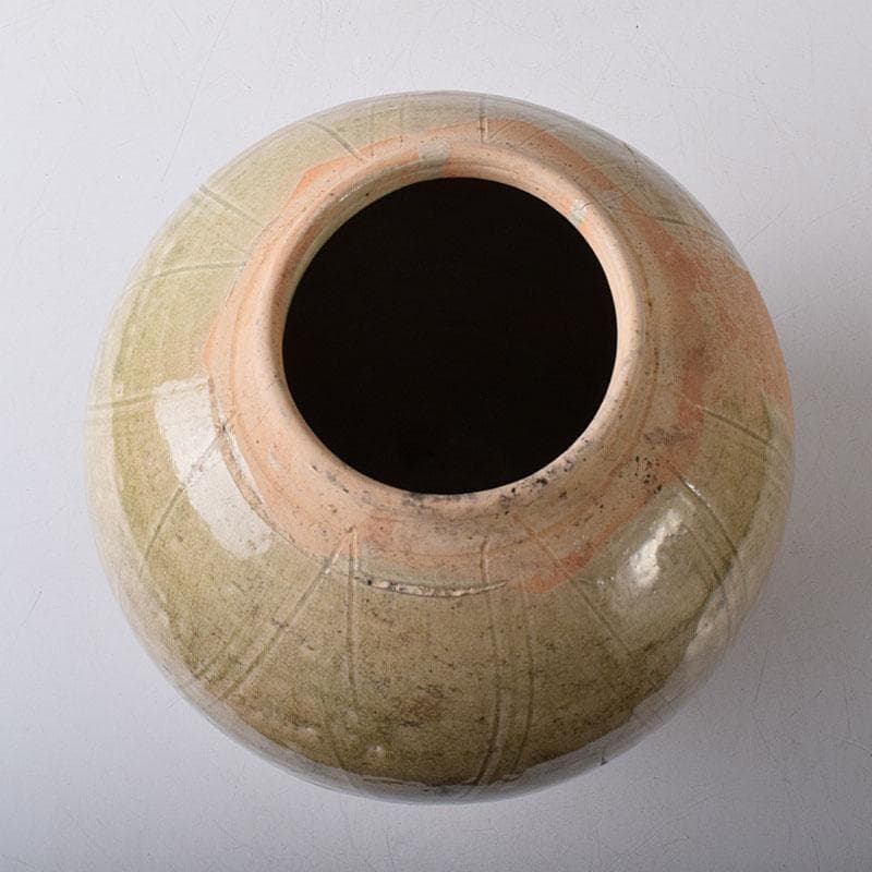 タイ古陶磁　スンコロク　宋胡録　刻線文壷　C　R8477H