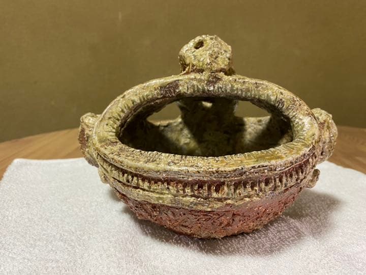 【目立つ傷、汚れなし】小金丸幾久 ：縄文風（花器）