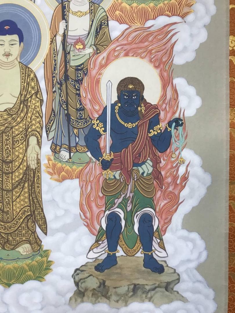 【真作】武藤紅雲/十三佛図/十三仏図/仏事掛/掛軸/名家伝来/AB-834