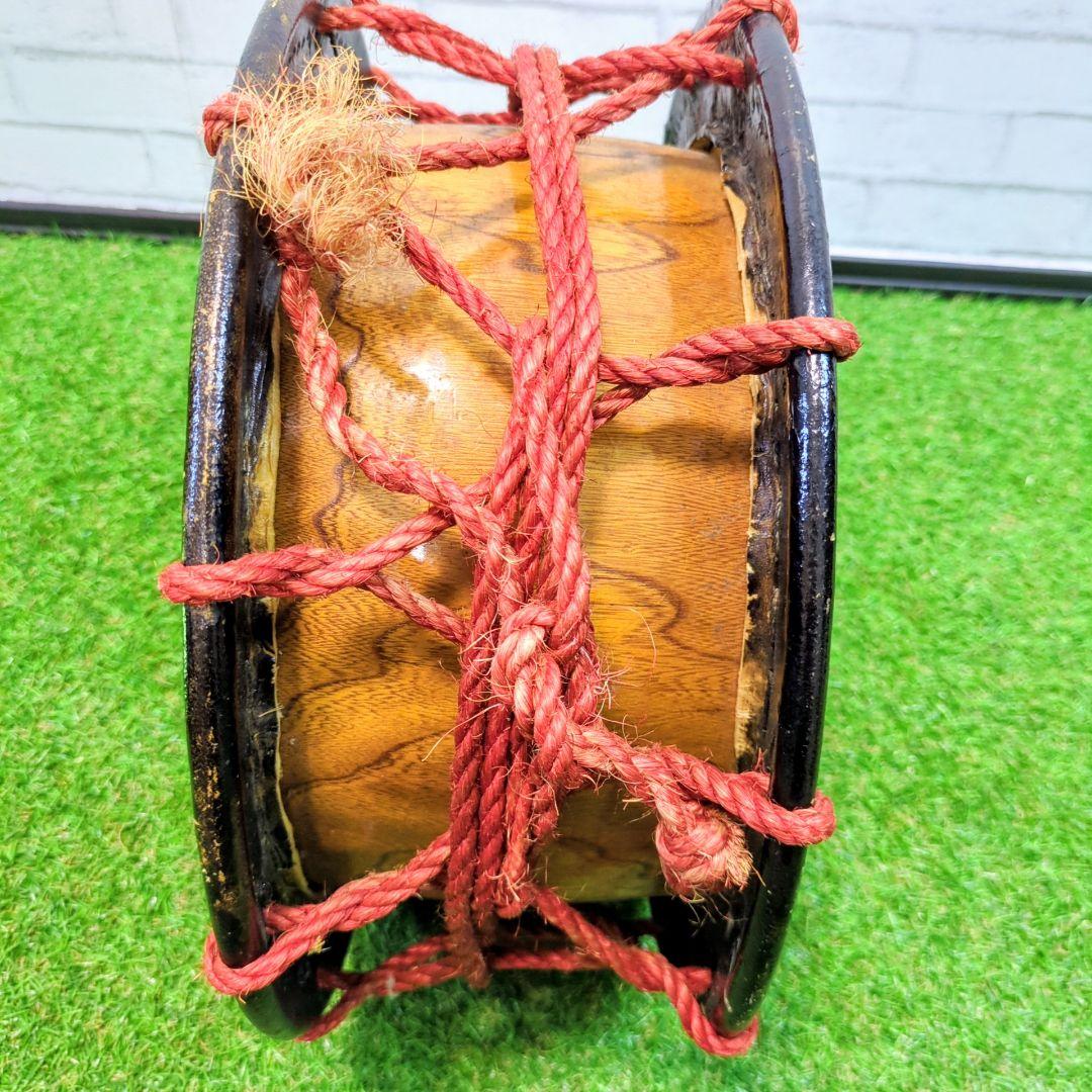 【良品】和太鼓 締太鼓 　　バチ付 伝統芸能　和楽器