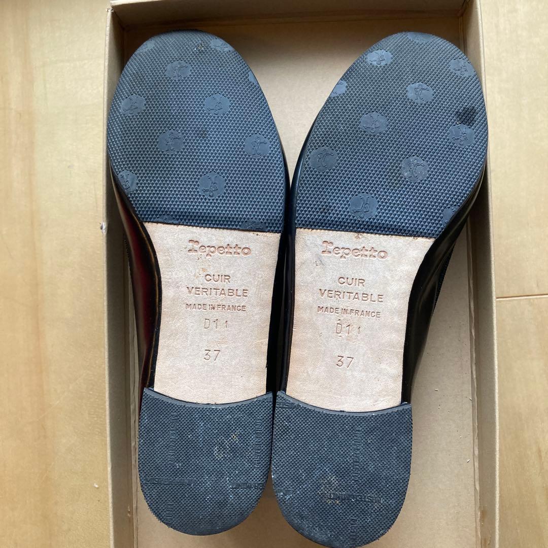 repetto ブラック バレエシューズ　cuir veritable 37