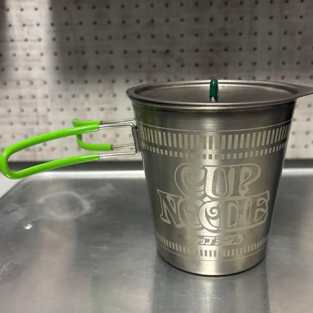 日清カップヌードル型 チタンクッカー 緑ハンドル