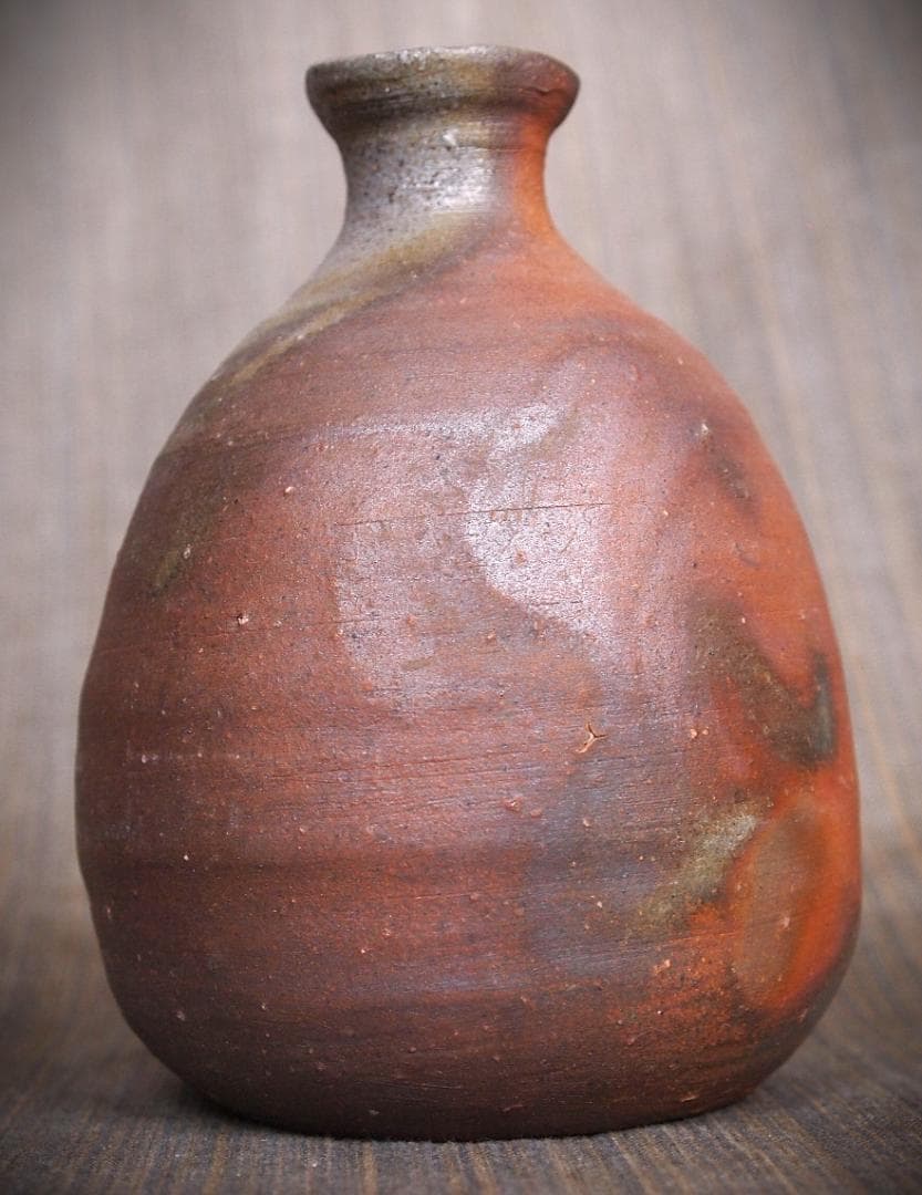 人気作家★中村和樹【師：中村真・中村六郎】★備前【窯変】徳利２★共箱・布