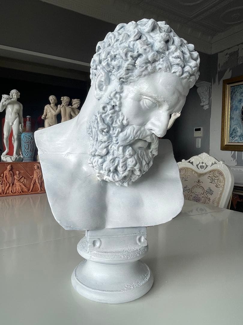 彫刻 ヘラクレス頭像 高さ50cm,美術デッサン教具,卓上 装飾品,工芸品美術品