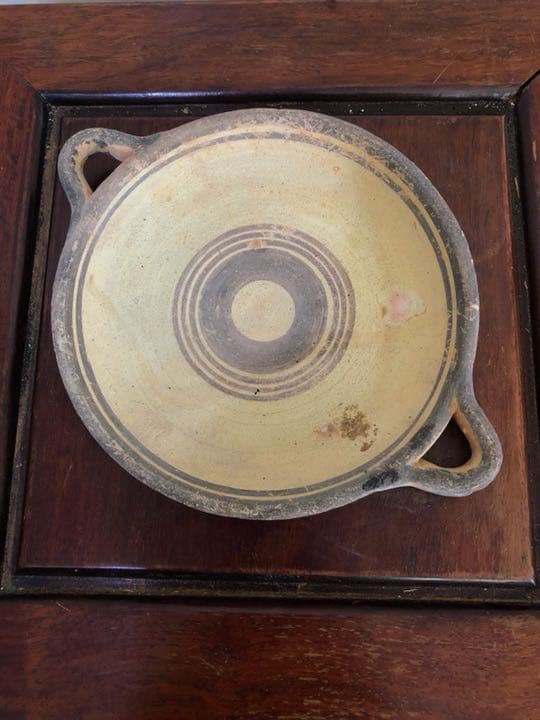 古代オリエント手付き素焼き平皿値引きしました