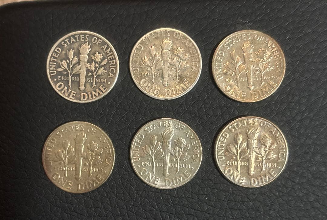 1946 .60 .70 .74 .75 .77dルーズベルトダイム　6枚SET